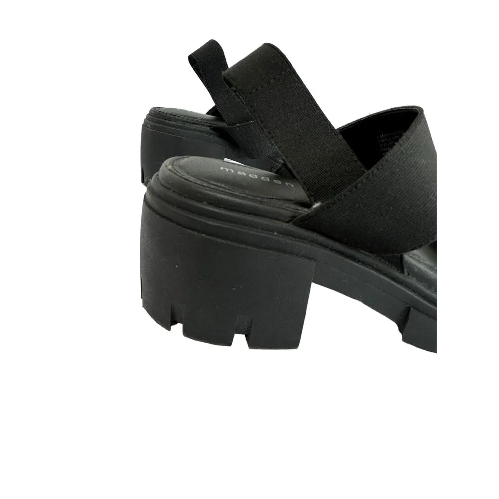 MADDEN GIRL Women's Black Chunky Lug-Sole Y2K Platform Sandals Shoes Size 8.5 - Picture 3 of 6